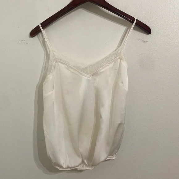 Abercrombie & Fitch Womens Lace Trim Camisole Small Soft White Cropped Feminine - Picture 1 of 12